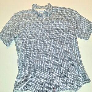 Wrangler 20X Competition Advanced Comfort Men's Blue Pearl Snap Shortsleeve~L